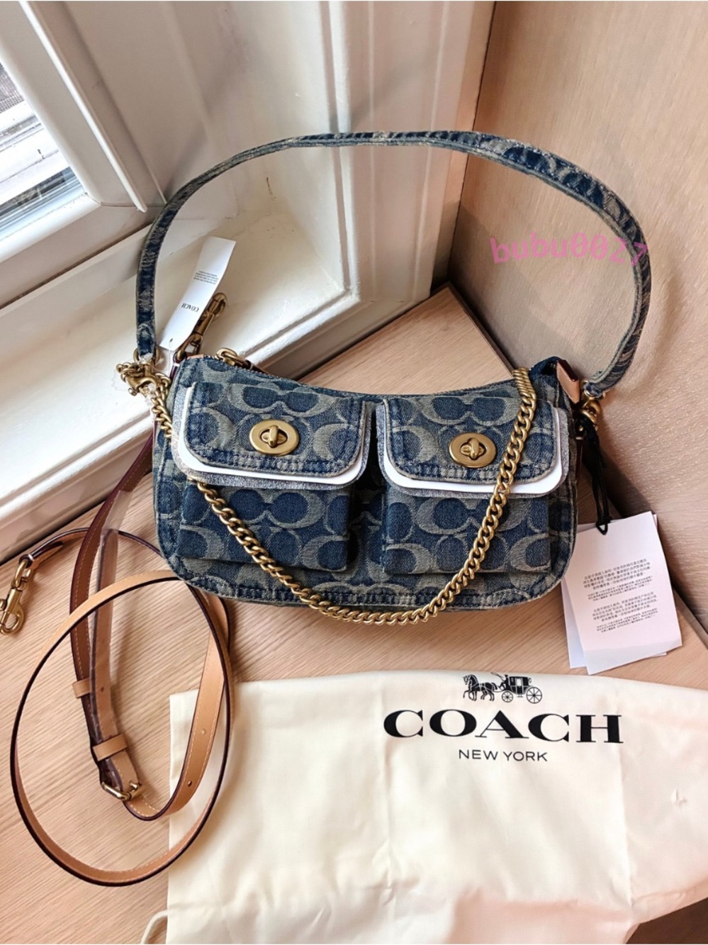NWT🌹Coach Twin Turnlock Waverly Bag
In Signature Denim Blue CEN90 Vintage Y2k